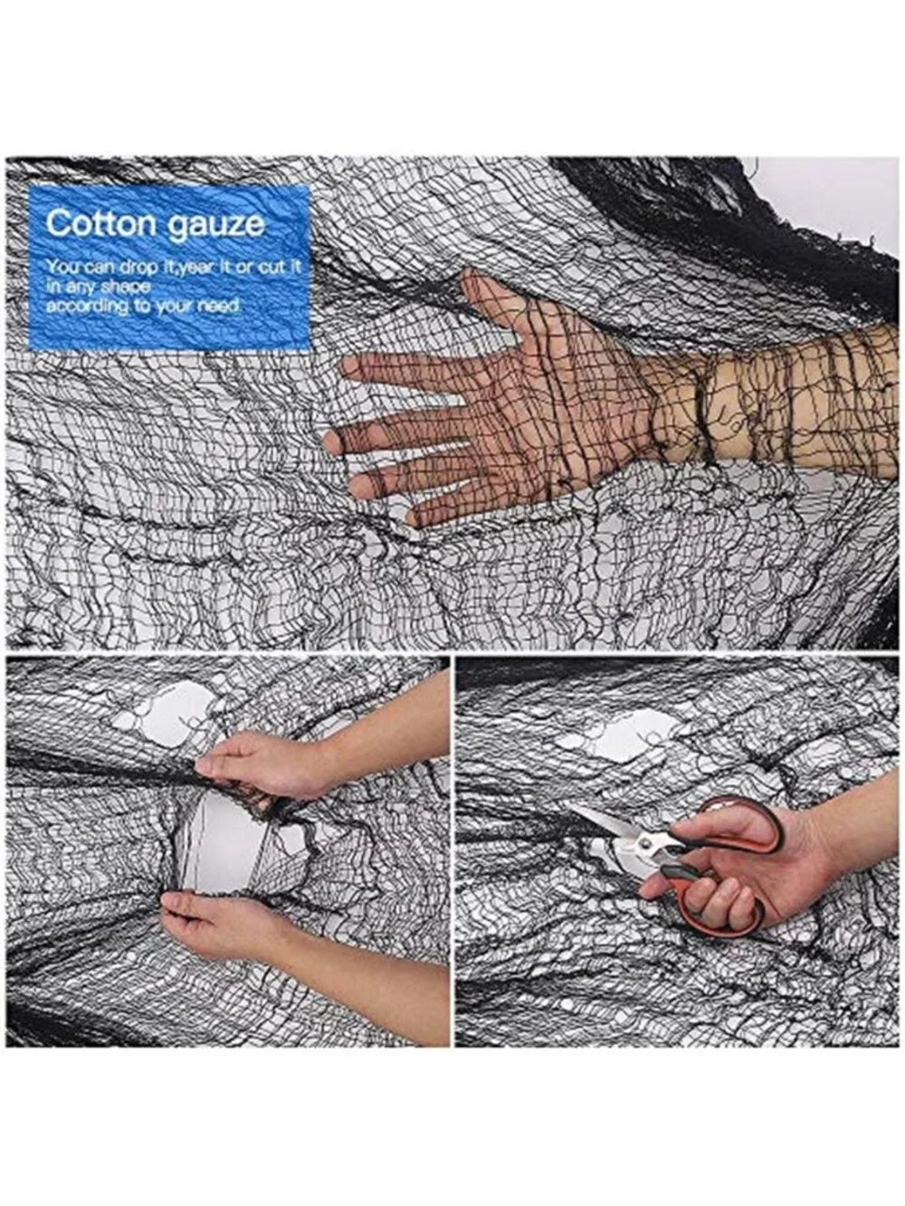 Halloween Creepy Cloth Giant (80 x 400 in.) Scary Gauze Cloth Spooky Halloween
